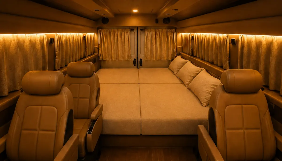 Luxury traveller with full-size bed arrangement in Delhi
