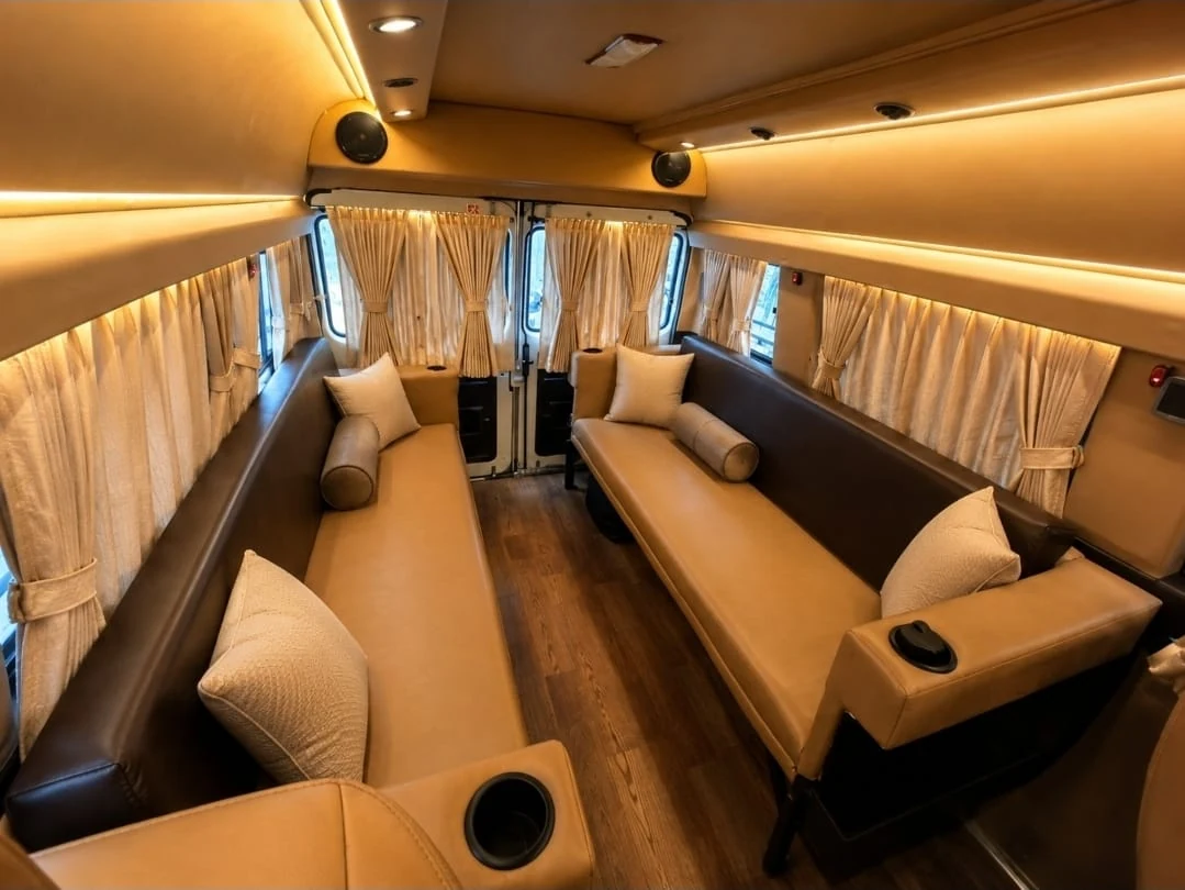 Private lounge interior for Roving Suite frequently asked questions